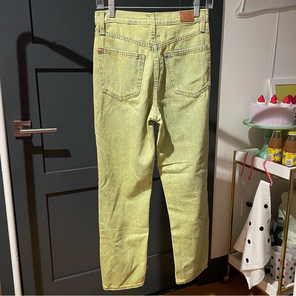 Urban outfitters BDG 25 size acid wash green yellow denim jeans slim straight